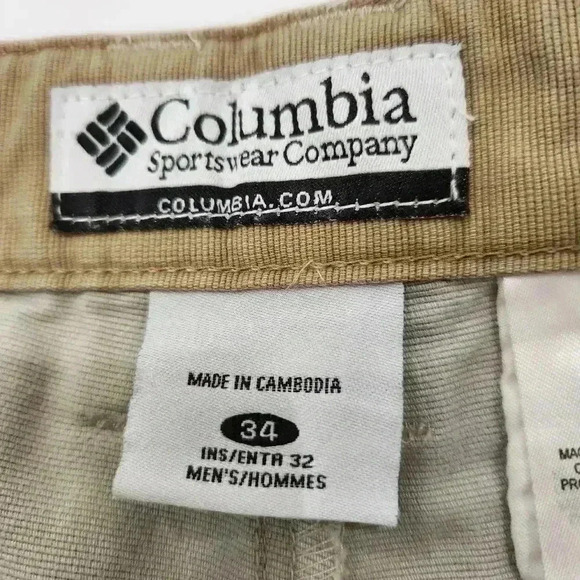 Columbia Cotton Side Zip pocket Relaxed Fit Pants, Tan, Men's 34 - Picture 4 of 6